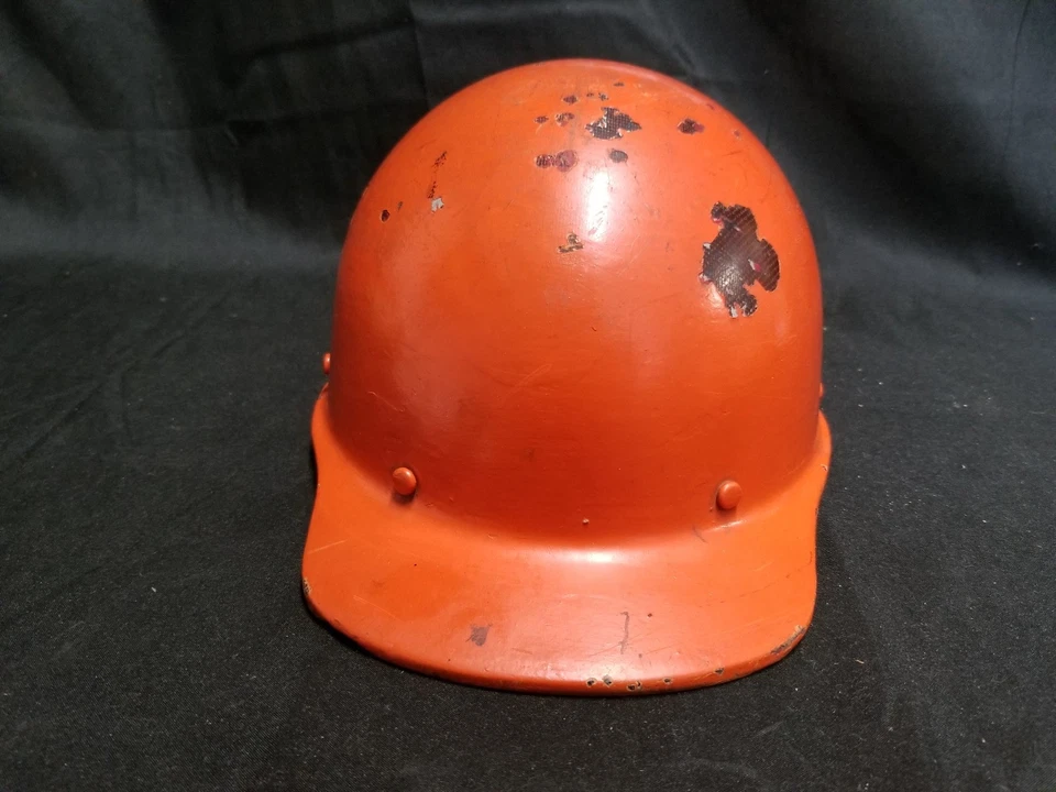 Casco de sombrero duro MSA Skullgard de colección de los años 50 naranja servicio telefónico Foto 3 de 4