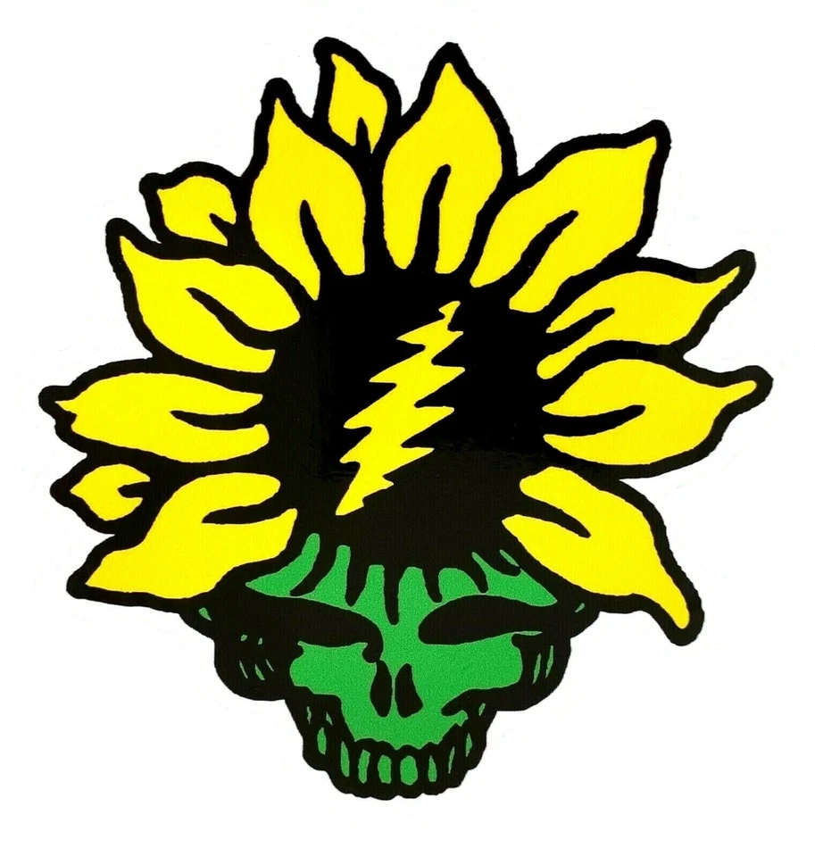 BAND SPECIFIC BRANDING The Grateful Dead Sunflower Steal Your Face Sticker Decal Sun Flower Stealie SYF