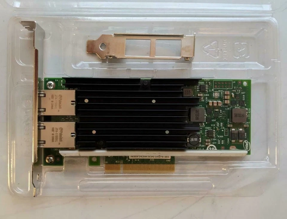 Genuine INTEL CONVERGED DUAL PORT NETWORK ADAPTER X540-T2 X540T2 BOTH BRACKETS - Image 2 of 2