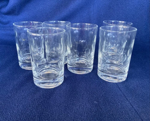 Anchor Hocking Cut Dot Flat Tumblers - Set of 6 Glasses