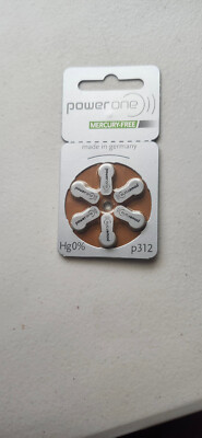 34 packs of 6 / Power One Mercury Hearing Aid Batteries Size P312