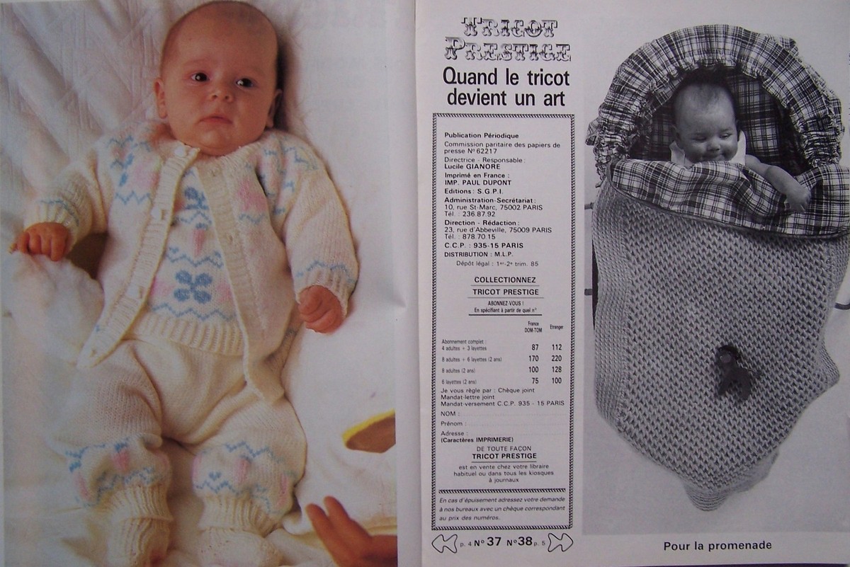 Catalogue Ancien De Laine TRICOT PRESTIGE N°37 - Modèles Bébé Et Layette - Année 1985
