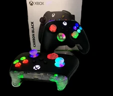 Microsoft Xbox One Wireless Controller - Carbon Black - with custom LED mod