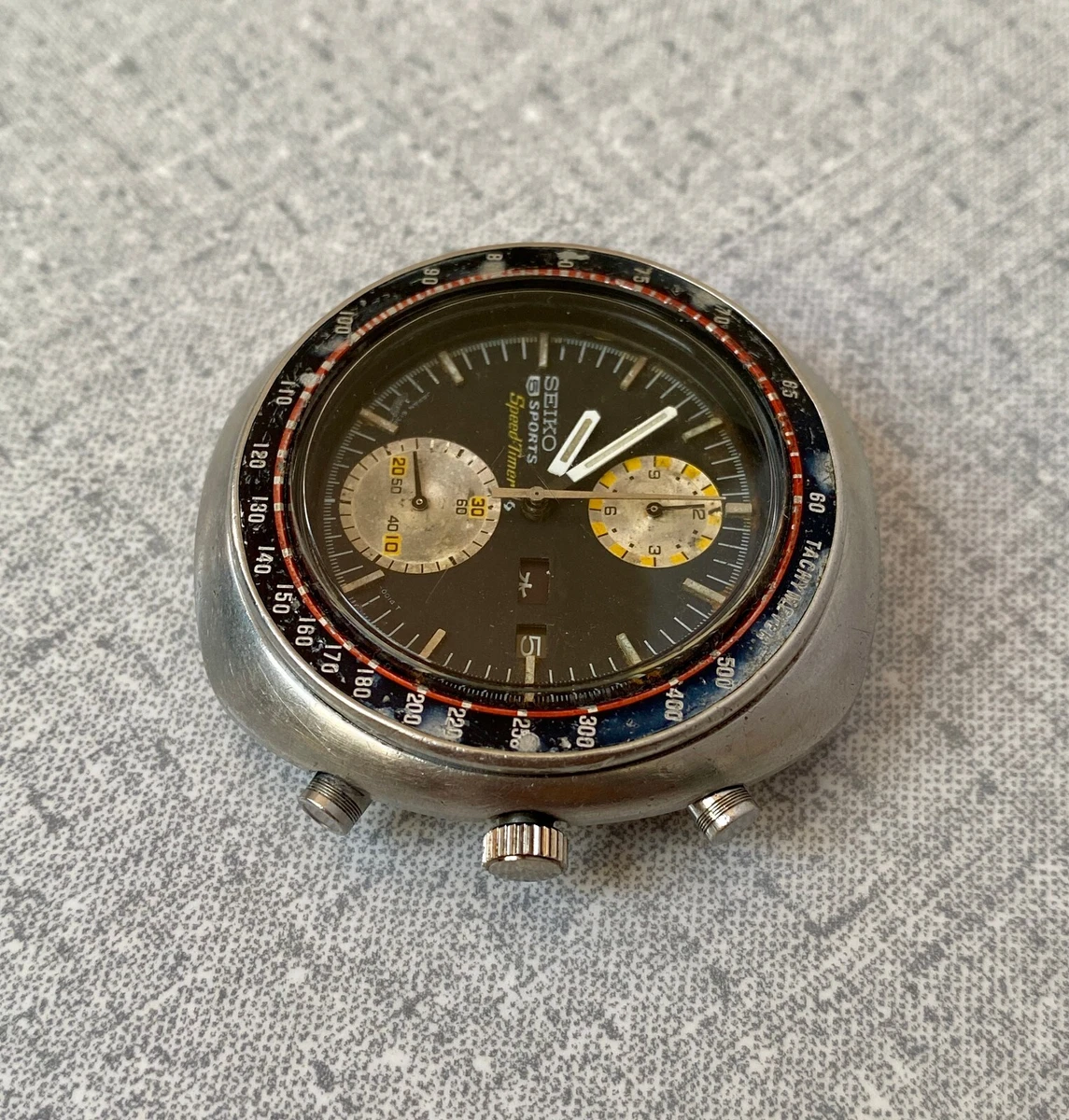 Seiko 5 Sports 6138-0011 UFO Speed-Timer Black Dial Vintage Men&