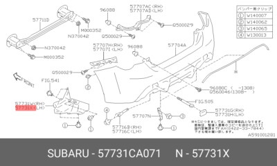 Genuine OE Cover Sd Lower Left Hand 57731CA071 for Subaru 57731-CA071