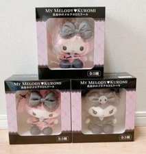 My Melody Kuromi Midnight Melokuro DX Plush Doll Set Height 6.3 inch TAITO