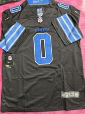 Detroit Lions #0 Jahmyr Gibbs Black Stitched Customized Jersey Mens L NWT