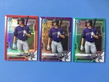 2021 Bowman Chrome #BCP-183 Zac Veen Prospects Red Refractor 5/5 + bonus cards