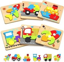 Wooden Vehicle Puzzles for Toddlers