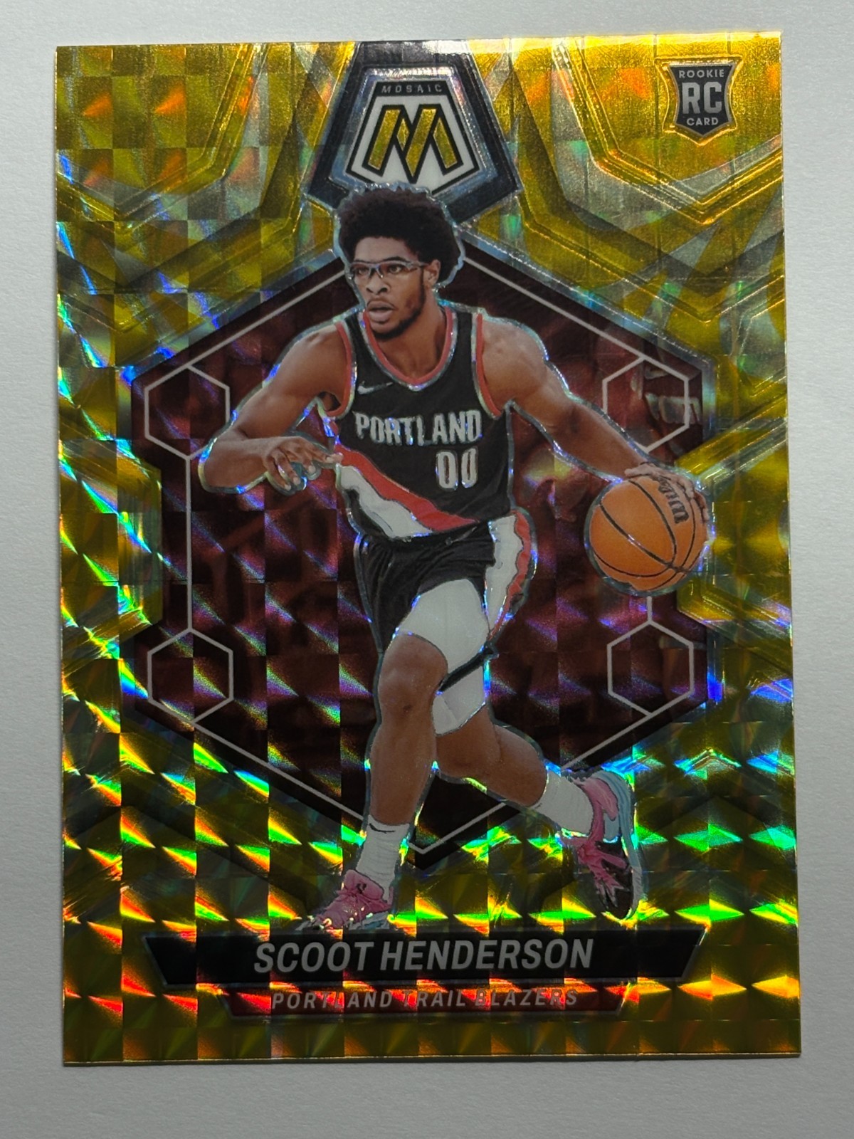 2023-24 Panini Mosaic - Scoot Henderson #216 Reactive Yellow Mosaic Prizm (RC)