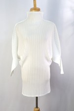 PLEATS PLEASE White High Neck Long Sleeve Tunic Top 178 9496