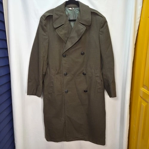 US Military USMC Serge Wool Vintage Vietnam Era Overcoat Size 40S