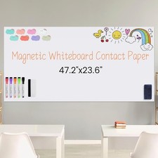 Set of Magnetic whiteboard , Measures 47.2 by 23.6 inches Large, Peel-and-Sti...