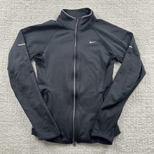 Nike Jacket Womens XS Black Track Full Zip Dri-FIT Reflective Pockets Slim