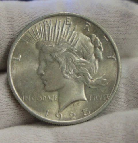 1925 US Peace Silver Dollar $1 Nice AU+
