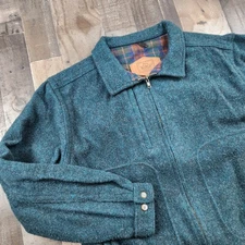 Woolrich size L Large Full Zip Flannel Lined Wool Work Jacket