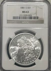 1881-S Morgan Dollar NGC MS63 Old Fatty Holder Blast White Cartwheel Certified