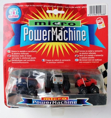 VINTAGE 90's MICRO POWER MACHINE MONSTER TRUCKS MICRO MACHINES GLOBO NEW !
