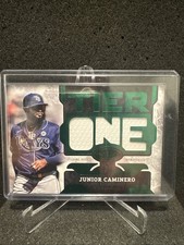Junior Caminero 2025 Topps Tier One Die-Cut Patch Relic Green Foil /49 Rays