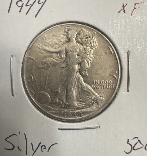 1944 XF UNCIRCULATED WALKING LIBERTY SILVER HALF DOLLAR AUTHENTIC U.S. MINT