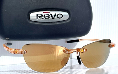 REVO DESCEND PRO PETITE Crystal Sand POLARIZED Champagne Sunglass 1243 12 CH