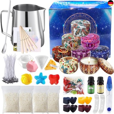 TAVADA Kerzen Selber Machen Set,DIY Duftkerze Geschenke Kerzenherstellung Kit,8