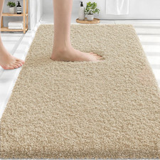 Microfiber Bathroom Rugs 30X20, Soft Highly Absorbent Bath Mat, Sand