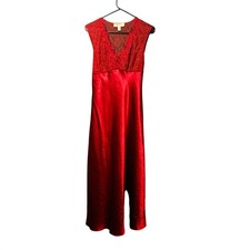 Oscar de la Renta pink label red maxi slip dress size medium
