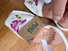 GIRLS PONS AVARCAS LEATHER BUTTERFLY SANDALS MADE IN SPAIN SZ GIRLS 7 F6