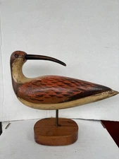 Hand Carved Wood Sandpiper Decoy Carried Ltd Italy