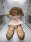 Vintage 1984 Coleco Cabbage Patch Kids Doll with Blonde Hair in Pink Dress