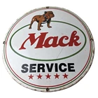 Vintage Mack Trucks Sign - 5 Star Sales & Service Gas Pump Porcelain Ad Sign