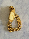 Women's Vintage Timex Gold Tone Chunky Link Chain Watch 7.5" Working