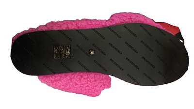 Balenciaga Hot Pink DRAPY Fur Sandals Slippers 39C US9 | eBay