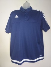 Adidas Men's Polo Climalite Athletic Lightweight Casual Shirt Blue White