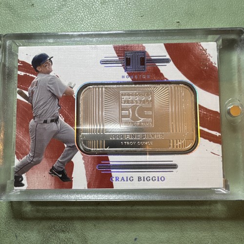 2024 Panini Impeccable Craig Biggio .999 1 Oz Silver Bar Cooperstown Logo /25