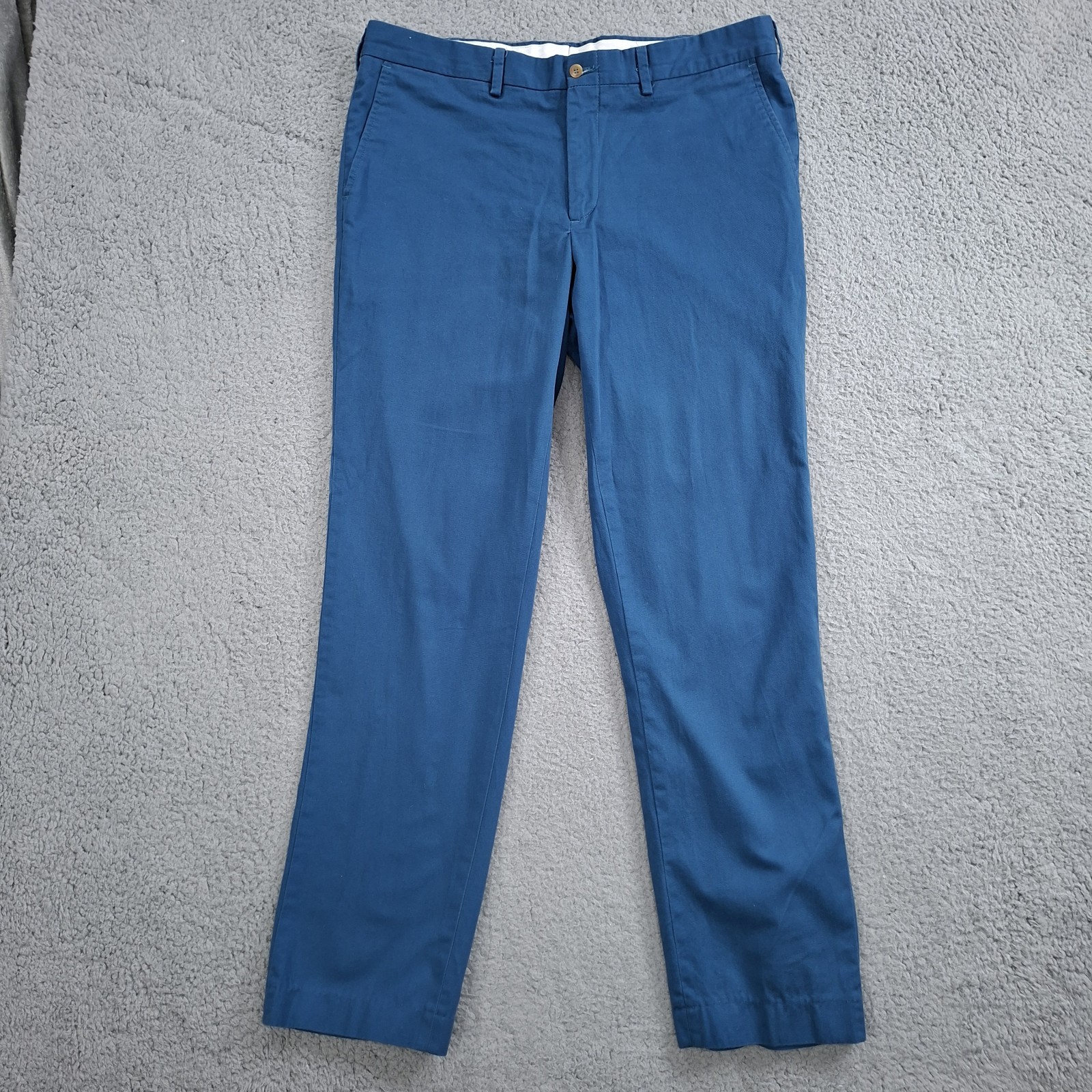 All American Khakis Mens 36x30 Blue Chino Flat Front Slim Fit Pants USA Made