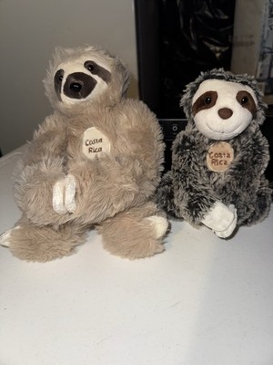Regalarte Costa Rica Sloth Stuffed Animal Lot of 2 Plush & Dress Doll Used