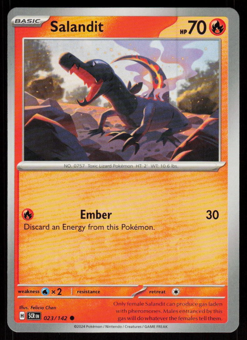 Salandit 23/142 Common Stellar Crown Pokemon Near Mint