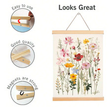 21/30/40/50/60/71CM Magnetic Wood Picture Frame Poster Print Art Wooden Hanger