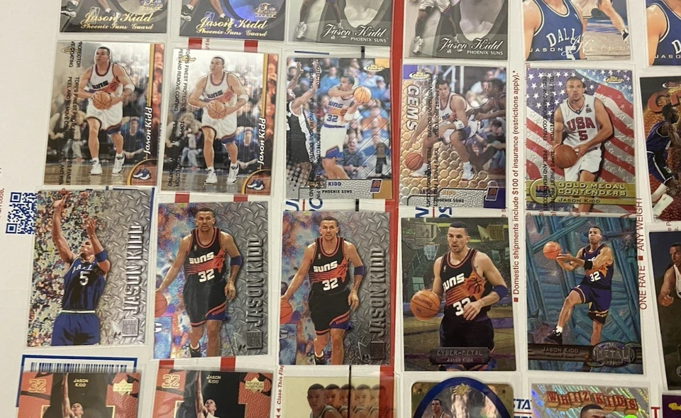 Lote de 60 juegos, insertos, paralelos colección de tarjetas Jason Kidd años 90 de gama alta Foto 4 de 4