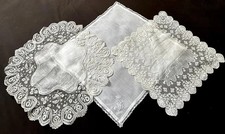 3 Handkerchiefs French Vintage with Monograms...