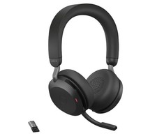 Jabra Evolve2 75 USB-C Link380a UC Stereo Black, 8-Mic Technology, 36 Hours B...