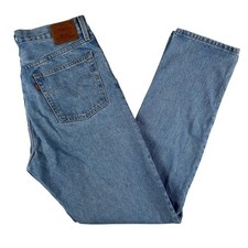 Levis 501 Premium Jeans Mens 30x32 Light Wash Big E Denim Straight Button Fly