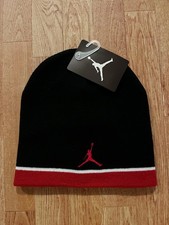 Nike Air Jordan Jumpman Knit Beanie Black Red White Hat Kids Youth Boys Girls OS