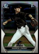 2023 1st Bowman Chrome Refractor Andrew Lindsey RC #BDC-18 Miami Marlins