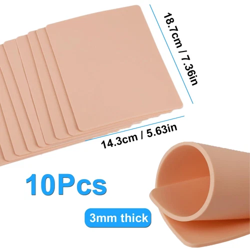3mm Tattoo Fake Skin MIUXIA 10pcs Tattoo Skin Practice 7.4x5.6" 3mm Thick Tattoo image 6