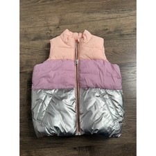 EUC Kids Girls Gymboree puffer vest colorblock size S 5-6