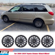 16 Hubcap Black Matte Pp Wheel Covers For 2004-2010 Toyota Sienna R16 Steel Rim 16 Hubcap Black Matte Pp Wheel Covers For 2004-2010 Toyota Sienna R16 Steel Rim