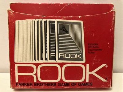 1972 ROOK Red Plastic Box Card Game With Instructions Parker Brothers Vintage 